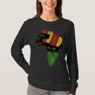 Inspiring Black Leaders Power Fist Hand Black Hist T-Shirt