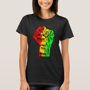Inspiring Black Leaders Power Fist Hand Black Hist T-Shirt