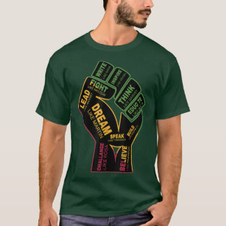 Inspiring Black Leaders Power Fist Hand Black Hist T-Shirt
