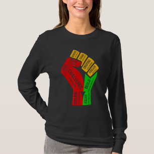 Inspiring Black Leaders Power Fist Hand Black Hist T-Shirt