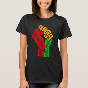 Inspiring Black Leaders Power Fist Hand Black Hist T-Shirt