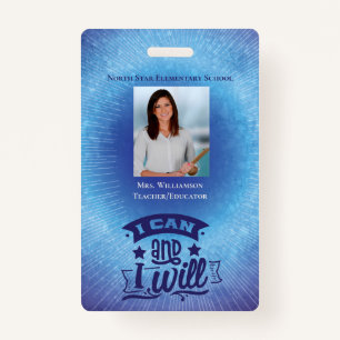 Inspiring Blue School Staff Teacher ID Photo ID Badge