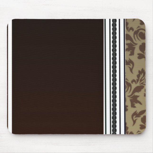 Inspiring Brown Damask Pattern Mouse Pad (Front)