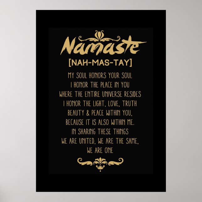 Inspiring Buddhism Namaste Definition Poster (Front)