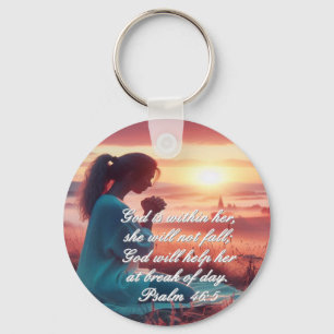 'Inspiring Faith' Aluminium Circle Keychain