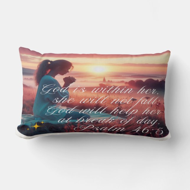 'Inspiring Faith' Lumbar Pillow (Front)