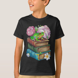 Inspiring Frog Books Art Animals Teacher Graphics  T-Shirt