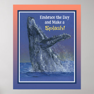 Inspiring Fun Whale Print - Sunset Border