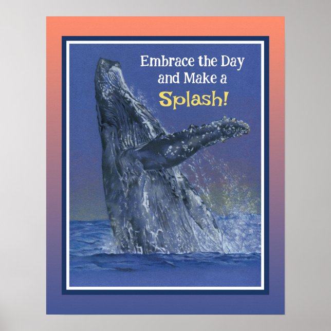 Inspiring Fun Whale Print - Sunset Border (Front)