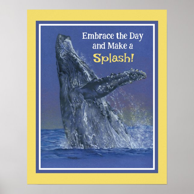 Inspiring Fun Whale Print - Yellow Border (Front)