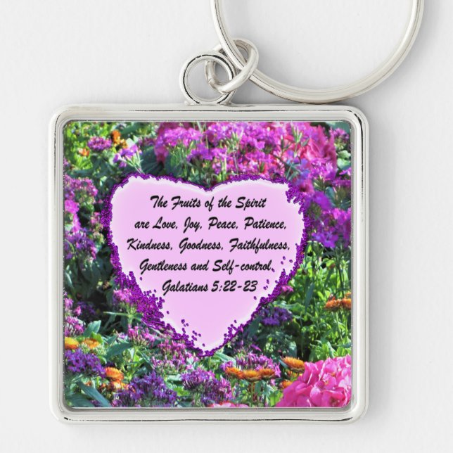 INSPIRING GALATIANS 5 FLORAL KEYCHAIN (Front)