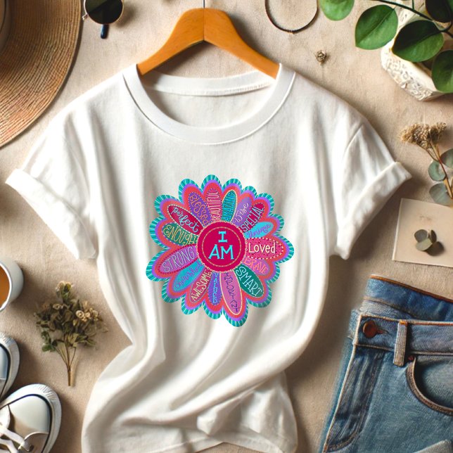 Inspiring I Am Flower Colourful Inspirivity  Tri-Blend Shirt (Creator Uploaded)