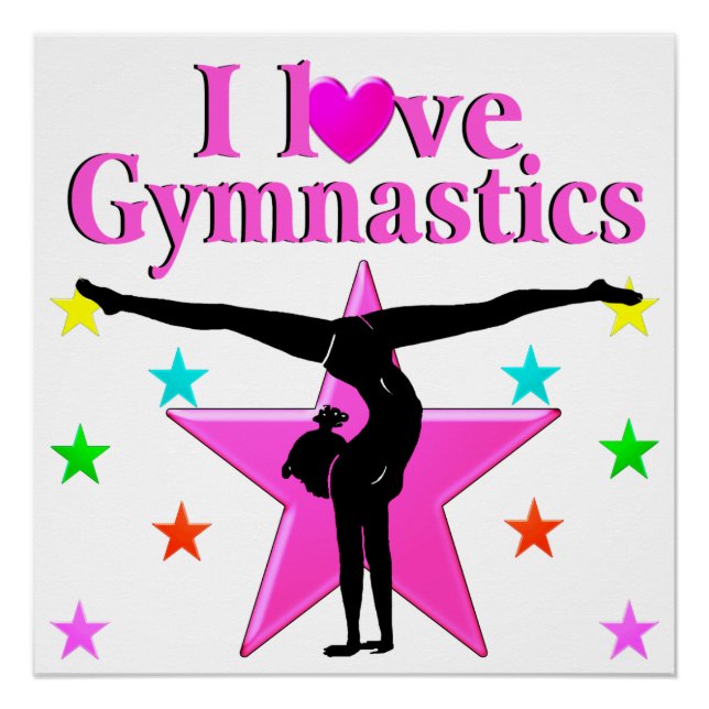 INSPIRING I LOVE GYMNASTICS DESIGN POSTER (Front)