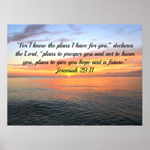 INSPIRING JEREMIAH 29:11 SUNRISE "PLANS FOR HOPE" POSTER