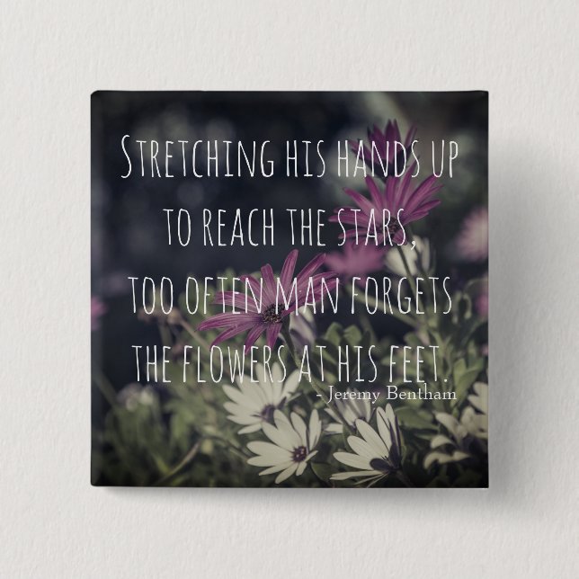 Inspiring Jeremy Bentham Quote 15 Cm Square Badge (Front)
