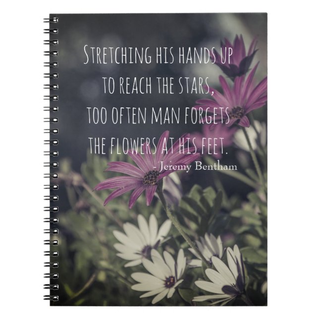 Inspiring Jeremy Bentham Quote Spiral Notebook (Front)