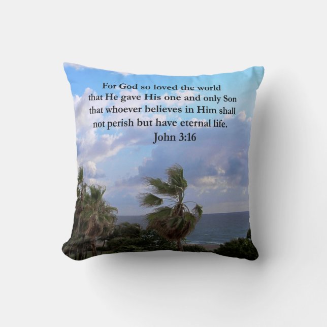 INSPIRING JOHN 3:16 PHOTO CUSHION (Front)