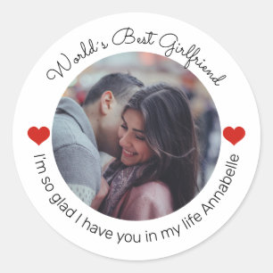 Inspiring Love Add your own photo and Message Classic Round Sticker