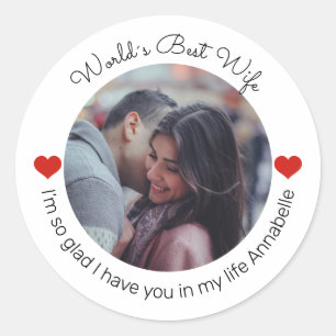 Inspiring Love Add your own photo and Message Classic Round Sticker