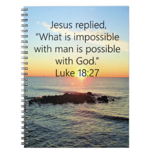 INSPIRING LUKE 18:27 SUNRISE PHOTO DESIGN SPIRAL NOTEBOOK