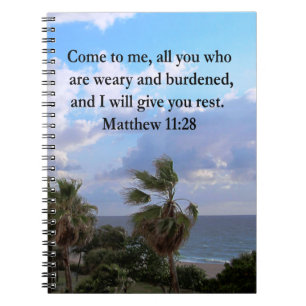 INSPIRING MATTHEW 11:28 SCRIPTURE DESIGN NOTEBOOK