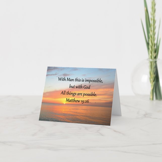 INSPIRING MATTHEW 19:26 SUNRISE DESIGN CARD (Front)