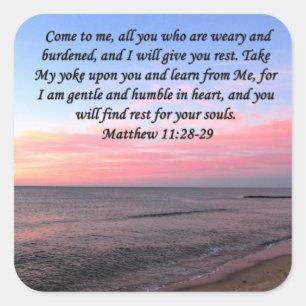 INSPIRING MATTHEW 28 OCEAN PHOTO DESIGN SQUARE STICKER
