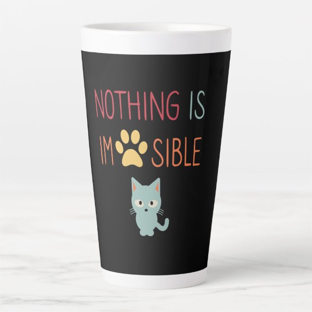 Inspiring motivational cute cat latte mug (Front)