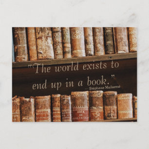 Inspiring Old Book Quote Postcard
