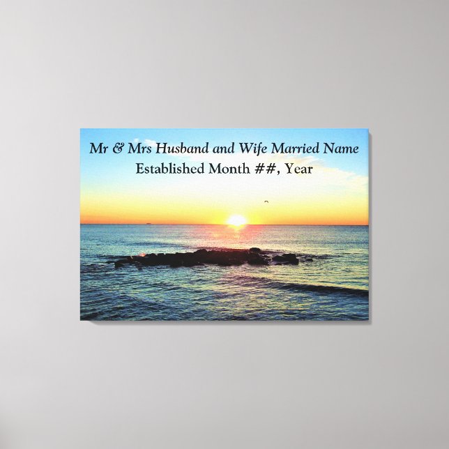 INSPIRING PERSONALIZE SUNRISE WEDDING CANVAS PRINT (Front)