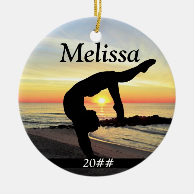 INSPIRING PERSONALIZED GYMNAST GIRL ORNAMENT (Front)