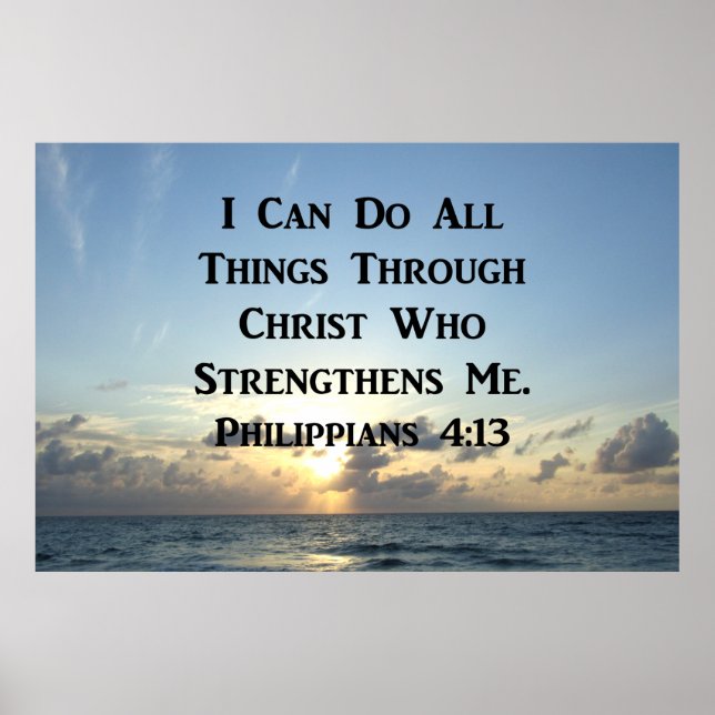 INSPIRING PHILIPPIANS 4:13 BIBLE VERSE POSTER (Front)