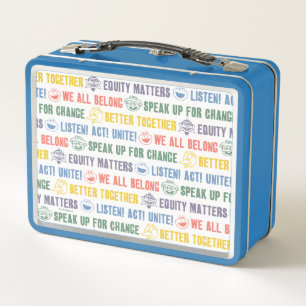 Inspiring Phrases Pattern Metal Lunch Box