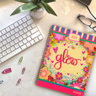 Inspiring Pretty Floral Glow Personalised Fun  Planner
