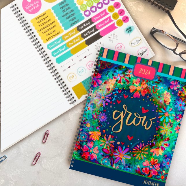 Inspiring Pretty Floral Grow Personalised Fun  Planner (Creator Uploaded)