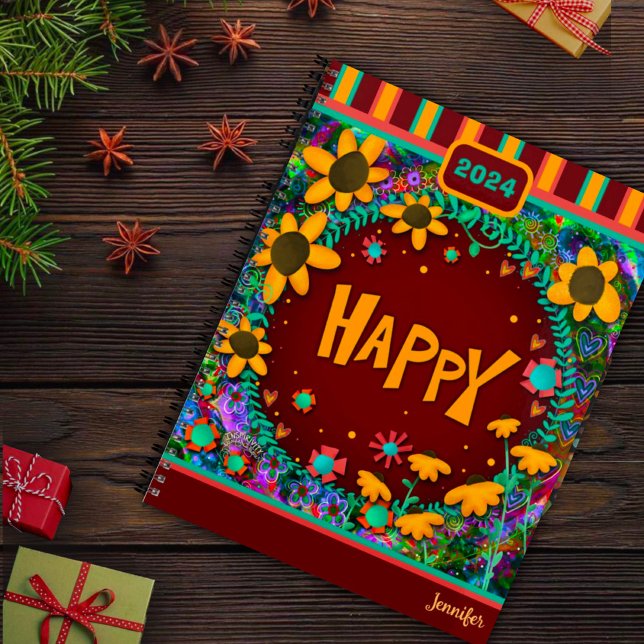Inspiring Pretty Floral Happy Personalised Fun  Planner (Creator Uploaded)