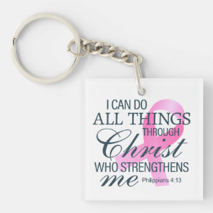 Inspiring Quote Breast Cancer Awareness Keychain