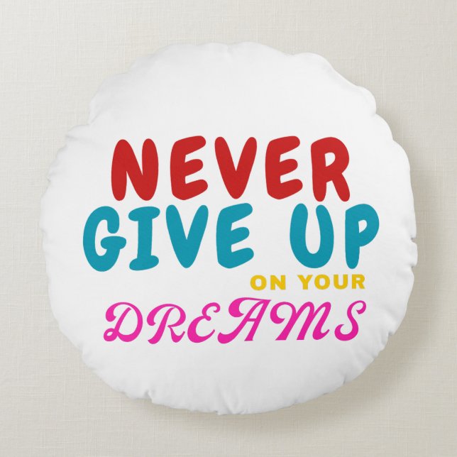 Inspiring quote round cushion (Front)