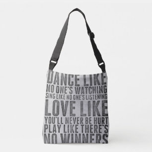 Inspiring Quote Rustic Grunge Text Sign Crossbody Bag