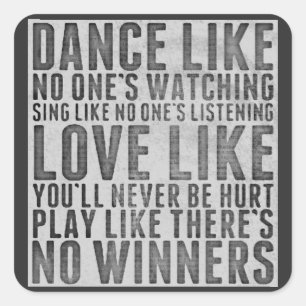 Inspiring Quote Rustic Grunge Text Sign Square Sticker