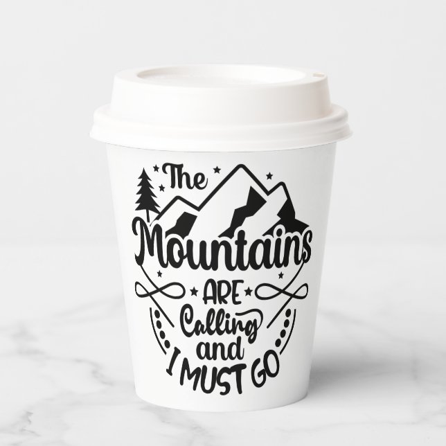 Inspiring Quotes l Unique Black & white  Paper Cups (Front)