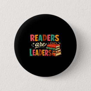 Inspiring readers are leaders fun motivational 6 cm round badge