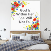 Inspiring Religious Quote Botanical Wrapped Canvas