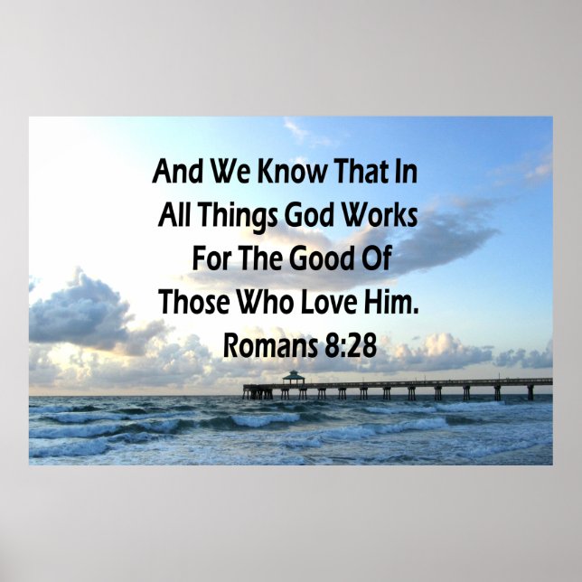 INSPIRING ROMANS 8:28 BIBLE VERSE POSTER (Front)