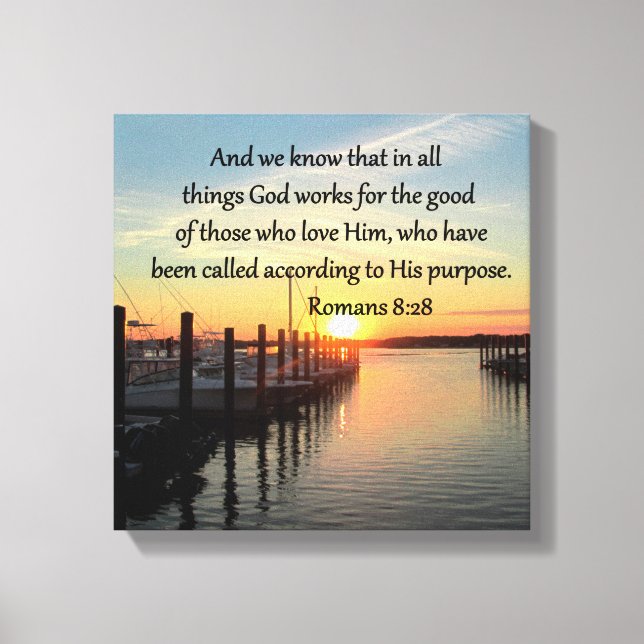 INSPIRING ROMANS 8:28 DESIGN CANVAS PRINT (Front)