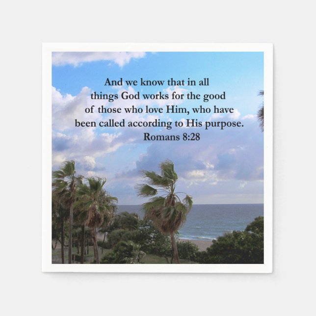 INSPIRING ROMANS 8:28 DESIGN NAPKIN (Front)