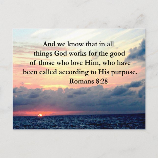 INSPIRING ROMANS 8:28 DESIGN POSTCARD (Front)