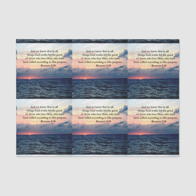 INSPIRING ROMANS 8:28 DESIGN TISSUE PAPER (Front)