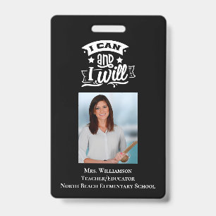 Inspiring School Volunteer Staff Teacher ID Photo  Badge