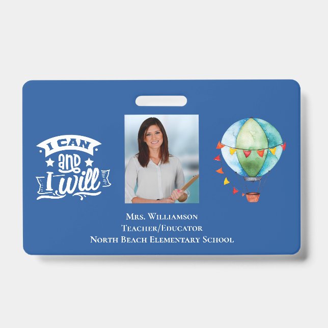 Inspiring School Volunteer Staff Teacher ID Photo Badge (Front)